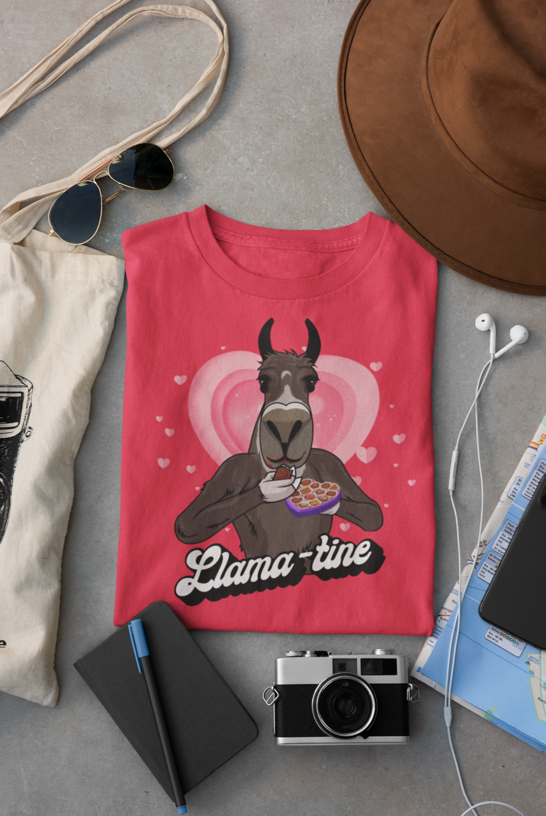 Llama-Tine Valentine - Unisex T-Shirt
