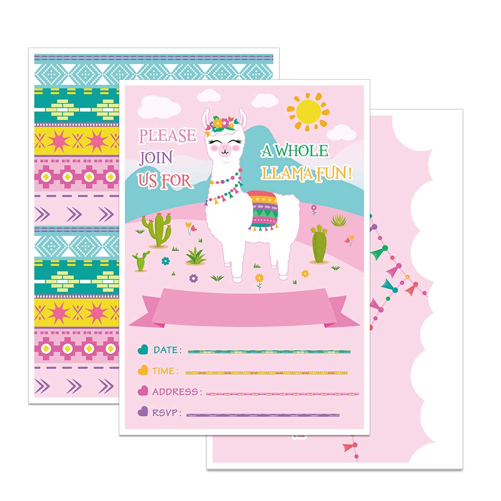 Llama Party - Invitations & Envelopes